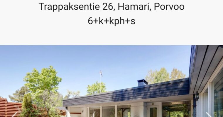 Omakotitalo myynnissä Porvoo Hamari